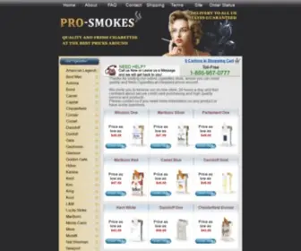 Pro-Smokes.com(Online Cigarettes Store) Screenshot