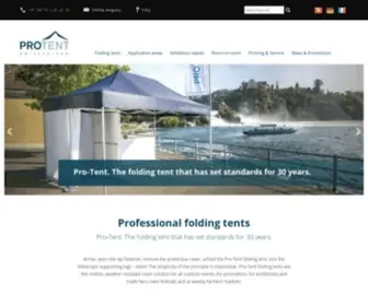 Pro-Tent.com(Innovative manufacturer for professional folding tent systems) Screenshot