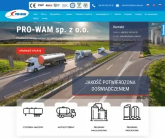 Pro-Wam.pl(Pro-Wam Koszalin, producent zbiorników i cystern ze stali nierdzewnej) Screenshot