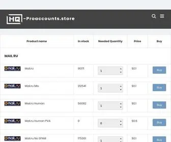 Proaccounts.store(Buy Bulk Accounts) Screenshot