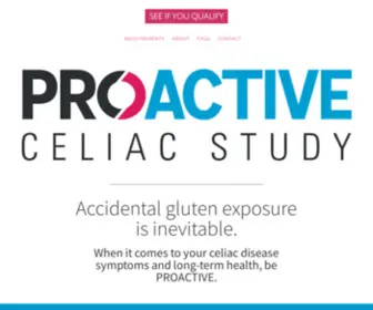 Proactiveceliac.com(The goal of this phase 2 clinical trial) Screenshot