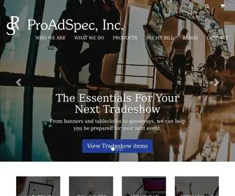 Proadspec.com(Promotional products) Screenshot