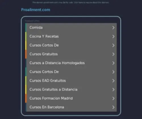 Proaliment.com(Call) Screenshot
