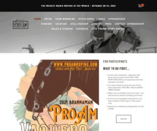 Proamroping.com(Brannaman Pro) Screenshot