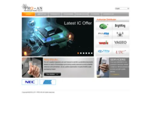 Proan.com.hk(贴片电阻 钽电容 三星电容 贴片电容 三星贴片电容 YAGEO（国巨）) Screenshot