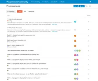 Proanswers.org(Developers Learn and Share Coding) Screenshot