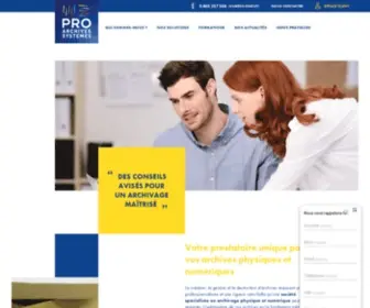 Proarchives-SYstemes.fr(Solutions archivage physique et numérique professionnelles) Screenshot