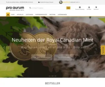Proaurum.de(Gold, Silber, kaufen und verkaufen) Screenshot