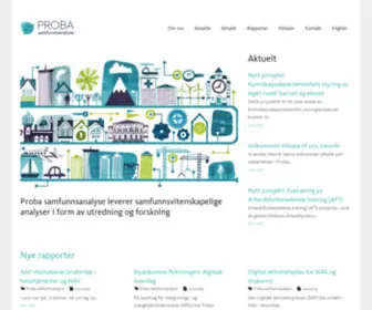 Proba.no(Samfunnsvitenskapelige analyser i form av utredning og forskning) Screenshot