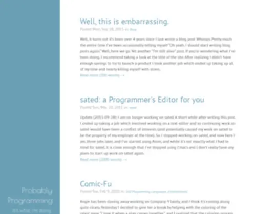Probablyprogramming.com(Paul Bonser is Probably Programming) Screenshot