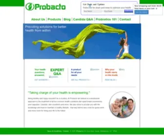 Probacto.com(Probacto looks to help promote health from within. Healthy gut bacteria) Screenshot