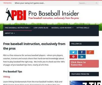 Probaseballinsider.com(Free baseball tips and instruction) Screenshot