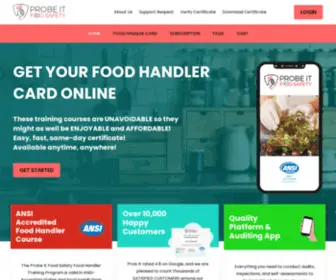 Probeitfoodsafety.com(Food Handlers Certificate) Screenshot