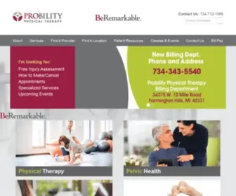 Probilitypt.com(Probility Physical Therapy) Screenshot
