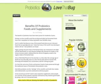 Probiotics-Lovethatbug.com(All About Probiotics) Screenshot