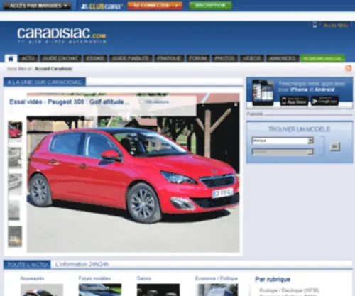 Procar.com(Caradisiac, 1er site d'info automobile (essai, nouveautes, occasions...)) Screenshot