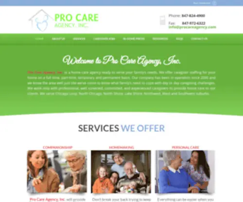 Procaredomestic.com(Caregivers) Screenshot