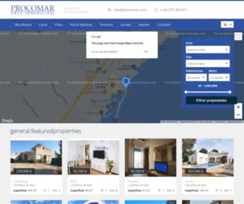 Procomar.com(Immobiliaria de l'Ametlla de Mar) Screenshot