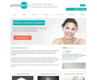 Procotech.com(Global private Label Wet Wipes Manufacturers) Screenshot