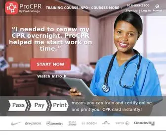 ProcPr.org(Online CPR Certification Follows AHA Guidelines) Screenshot