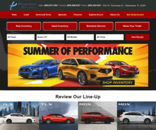 Proctoracura.com(New & Used Cars for Sale in Tallahassee) Screenshot