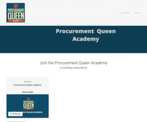 ProcurementQueenacademy.com(Procurement Queen Academy) Screenshot