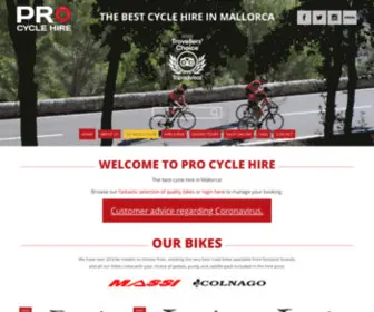 Procyclehire.com(Pro Cycle Hire) Screenshot