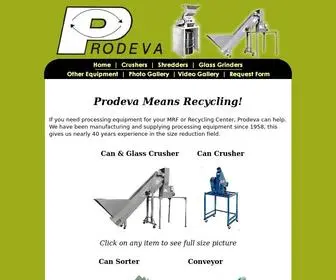 Prodeva.com(Prodeva Recycling Equipment) Screenshot