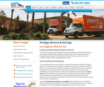 Prodigymoving.com(Prodigy Moving and Storage CA) Screenshot