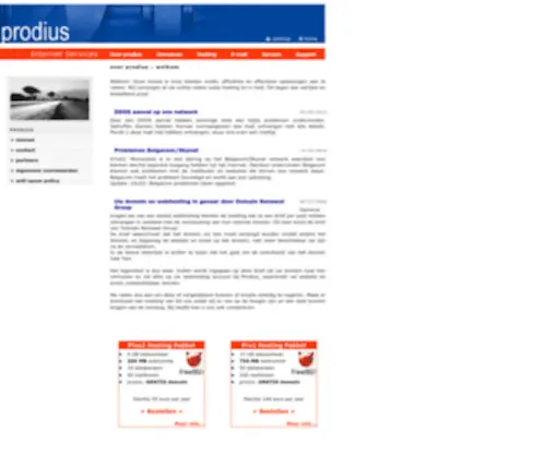 Prodius.be(Prodius webhosting) Screenshot
