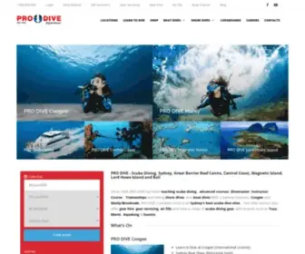 Prodive.com.au(Scuba Diving Courses with PRO DIVE) Screenshot
