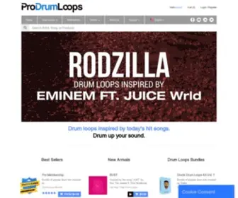 Prodrumloops.com(Pro Drum Loops for Songwriters & Digital Drum Kits from Hit Songs) Screenshot