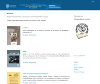 Produccioncientificaluz.org(RevicyhLUZ-Portal de Revistas Científicas y Humanísticas de la Universidad del Zulia) Screenshot