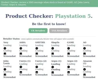 Product-Checker.com(PlayStation 5) Screenshot