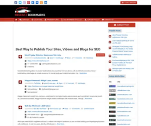 Productbookmarks.com(Publish Your Websites) Screenshot