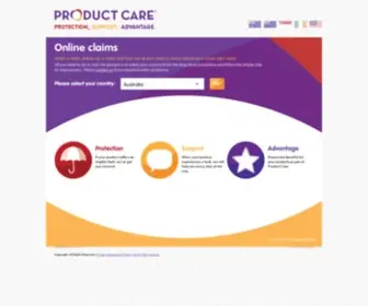 Productcareclaims.com(Online Claims For Extended Warranty And Product Care) Screenshot