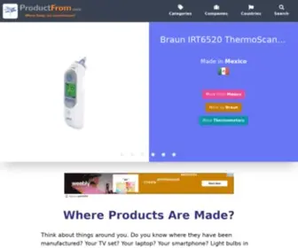 Productfrom.com(Where are all these things manufactured) Screenshot
