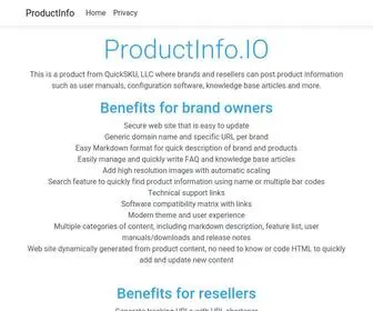 Productinfo.io(Home Page) Screenshot