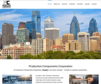 Productioncomponentscorp.com(Production Components Lansdale PA) Screenshot