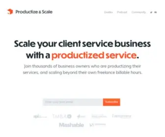 Productizeandscale.com(Launch and grow a productized service business) Screenshot