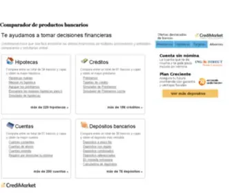 Productosdebancos.com(Hipotecas, depósitos, cuentas, préstamos, comparadores de productos financieros) Screenshot