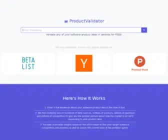 Productvalidator.com(Validate Your Product Idea) Screenshot