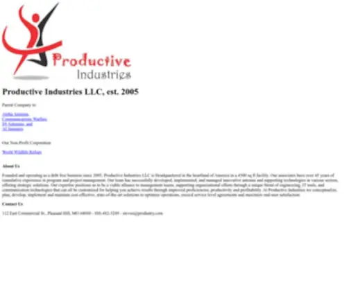Produstry.com(Productive Industries LLC) Screenshot
