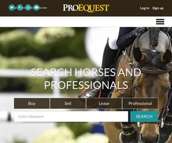 Proequest.com(The Worldwide Equestrian Marketplace) Screenshot