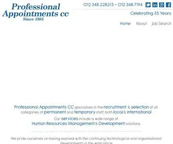 Profapp.co.za(Professional Appointments Home) Screenshot