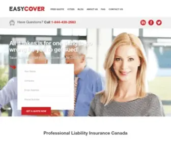 Professionalliabilityinsurance.ca(Professional Liability Insurance Quotes For Free Online Anywhere in Canada) Screenshot