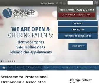 Professionalortho.com(Professional Orthopaedic Associates) Screenshot