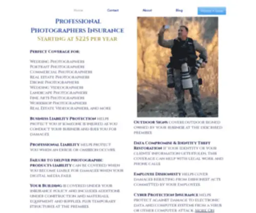 Professionalphotographersinsurance.com(Professional Photographers Insurance) Screenshot