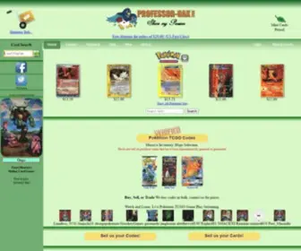 Professor-Oak.com(Pokémon TCG Cards & Codes Shop) Screenshot