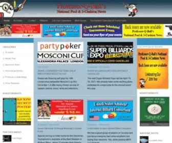 Professorqball.com(Professor Q Ball's National Pool & Billiard News) Screenshot